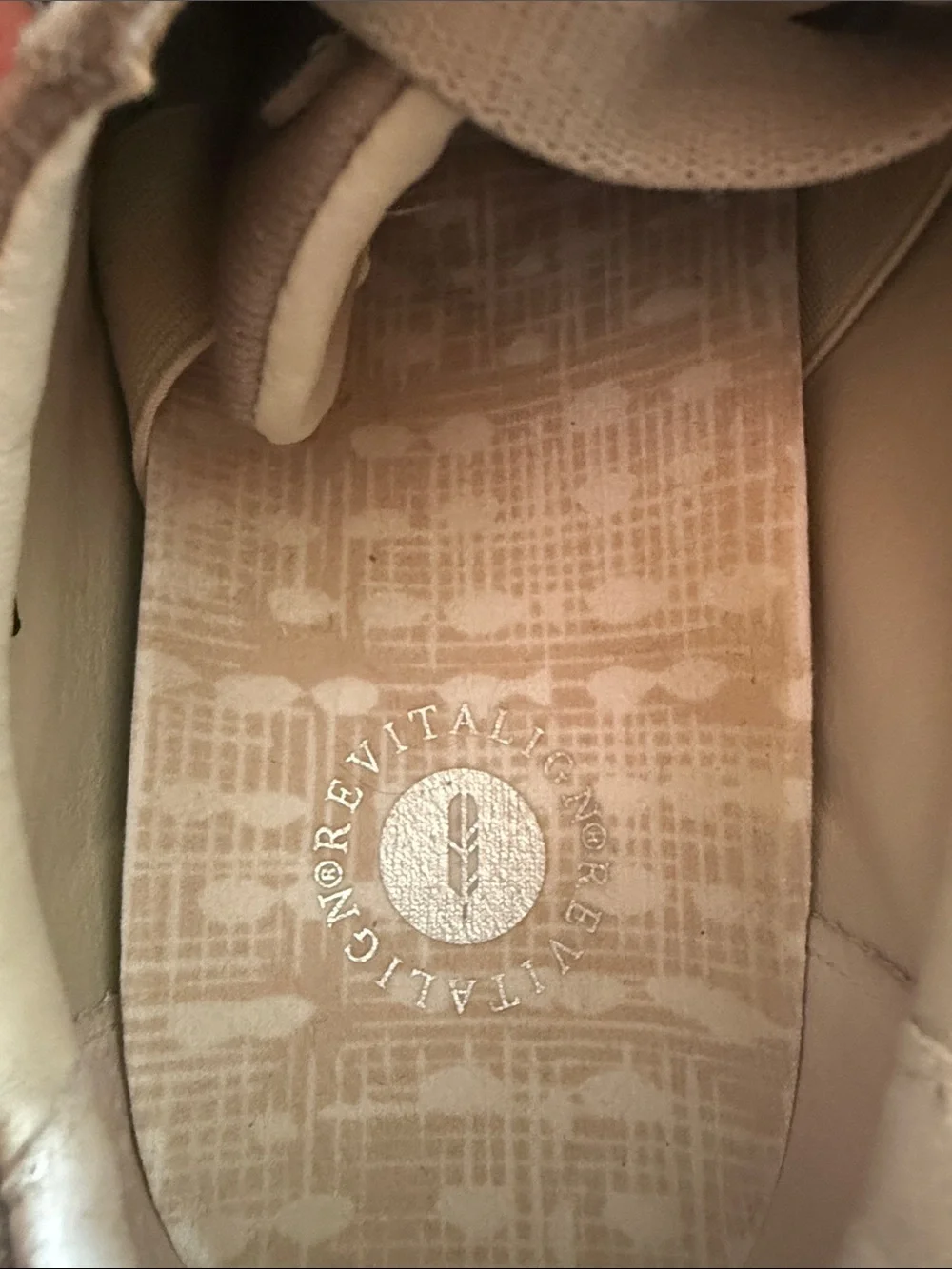 REVITALIGN Lace-Up Sneakers in Taupe and White sole